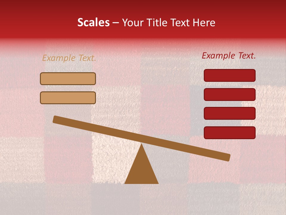 A Red, Brown, And Blue Checkered Rug With A Name On It PowerPoint Template