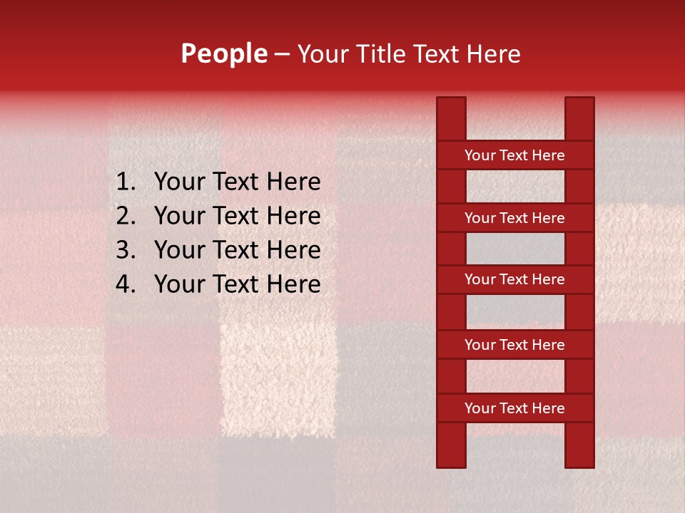 A Red, Brown, And Blue Checkered Rug With A Name On It PowerPoint Template