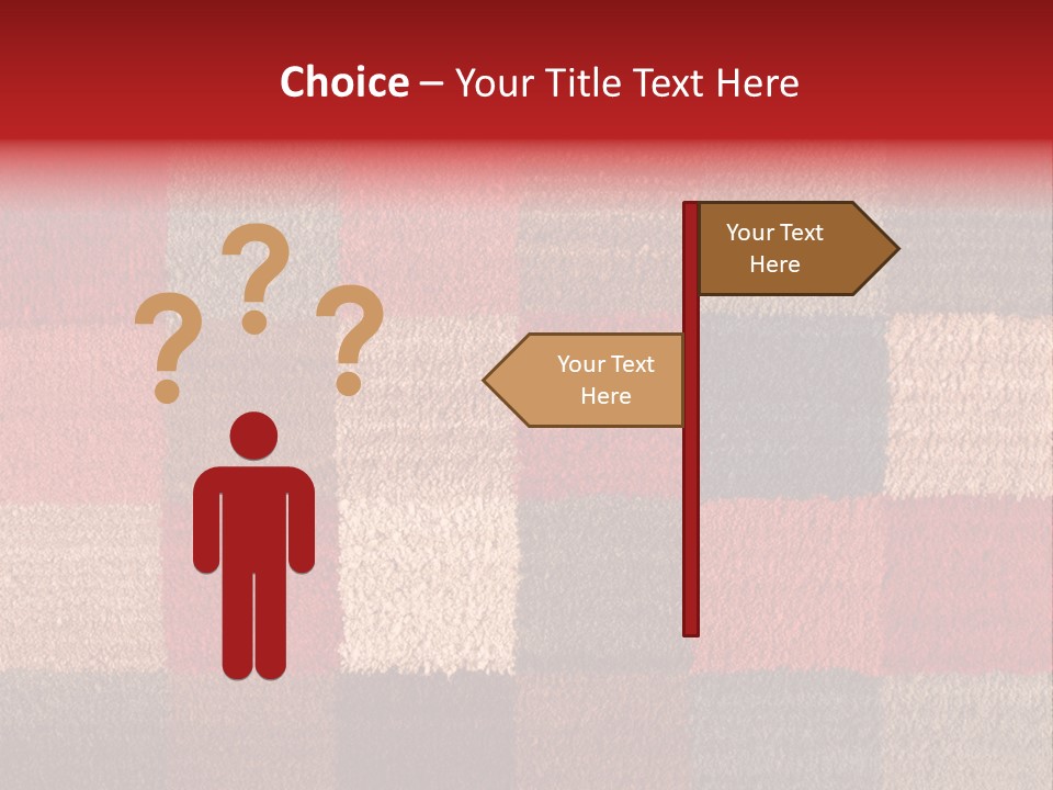 A Red, Brown, And Blue Checkered Rug With A Name On It PowerPoint Template