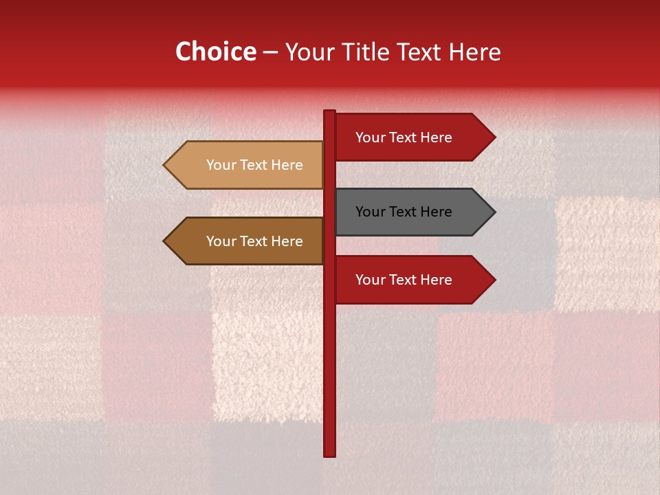 A Red, Brown, And Blue Checkered Rug With A Name On It PowerPoint Template
