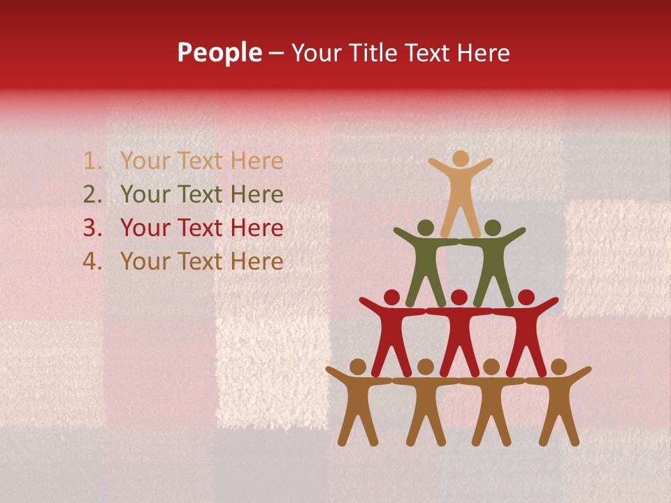 A Red, Brown, And Blue Checkered Rug With A Name On It PowerPoint Template