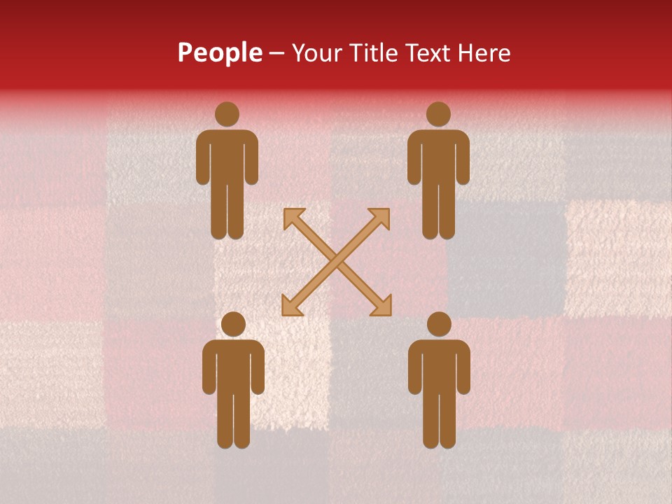 A Red, Brown, And Blue Checkered Rug With A Name On It PowerPoint Template