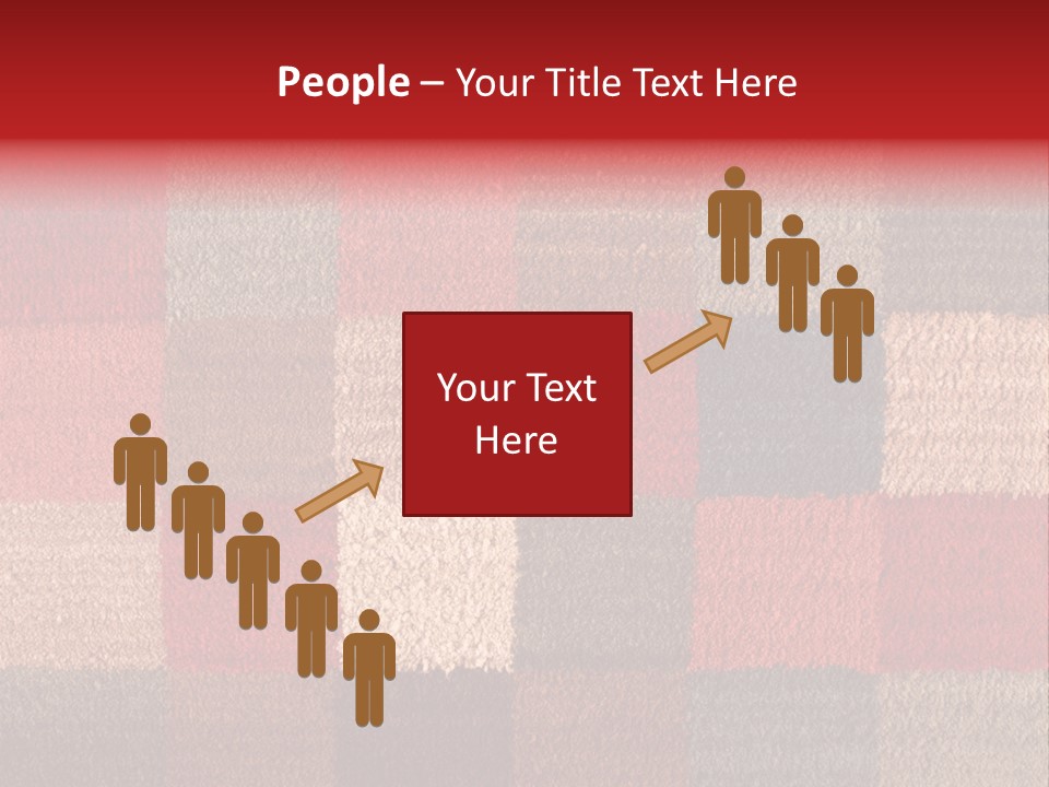 A Red, Brown, And Blue Checkered Rug With A Name On It PowerPoint Template