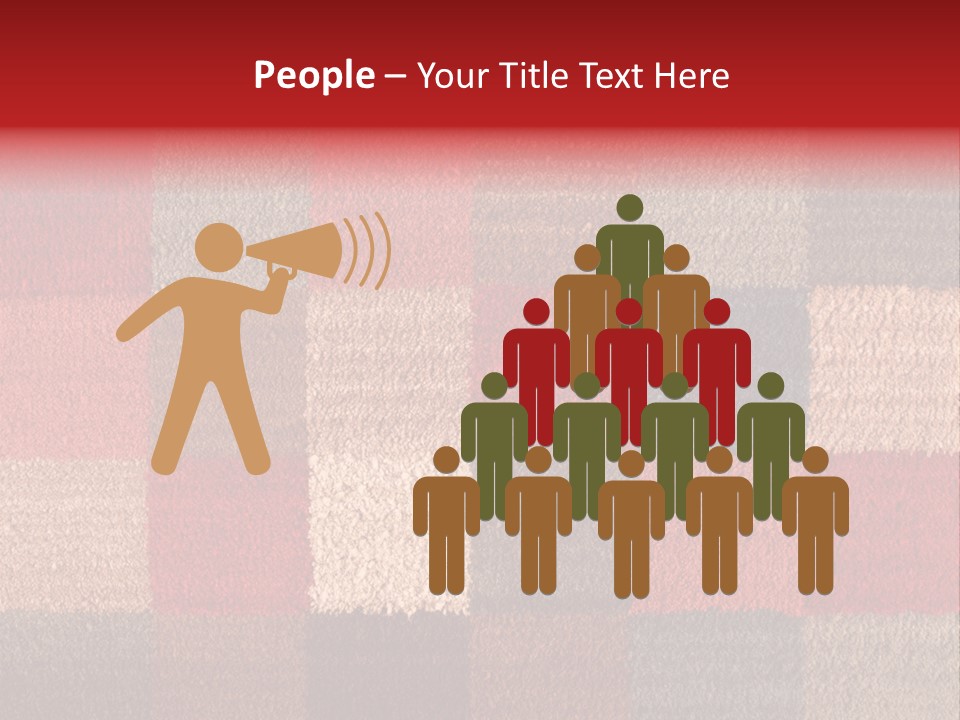 A Red, Brown, And Blue Checkered Rug With A Name On It PowerPoint Template