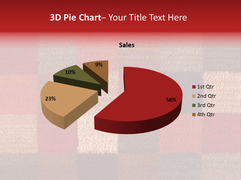 A Red, Brown, And Blue Checkered Rug With A Name On It PowerPoint Template