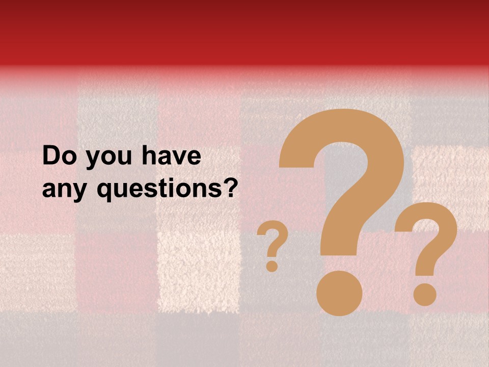 A Red, Brown, And Blue Checkered Rug With A Name On It PowerPoint Template