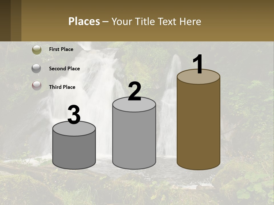 A Waterfall In The Middle Of A Lush Green Forest PowerPoint Template