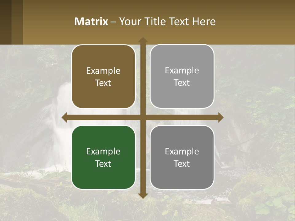 A Waterfall In The Middle Of A Lush Green Forest PowerPoint Template