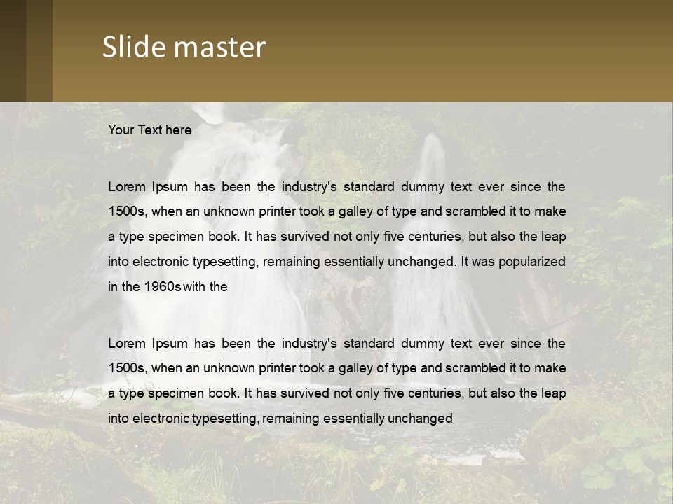 A Waterfall In The Middle Of A Lush Green Forest PowerPoint Template