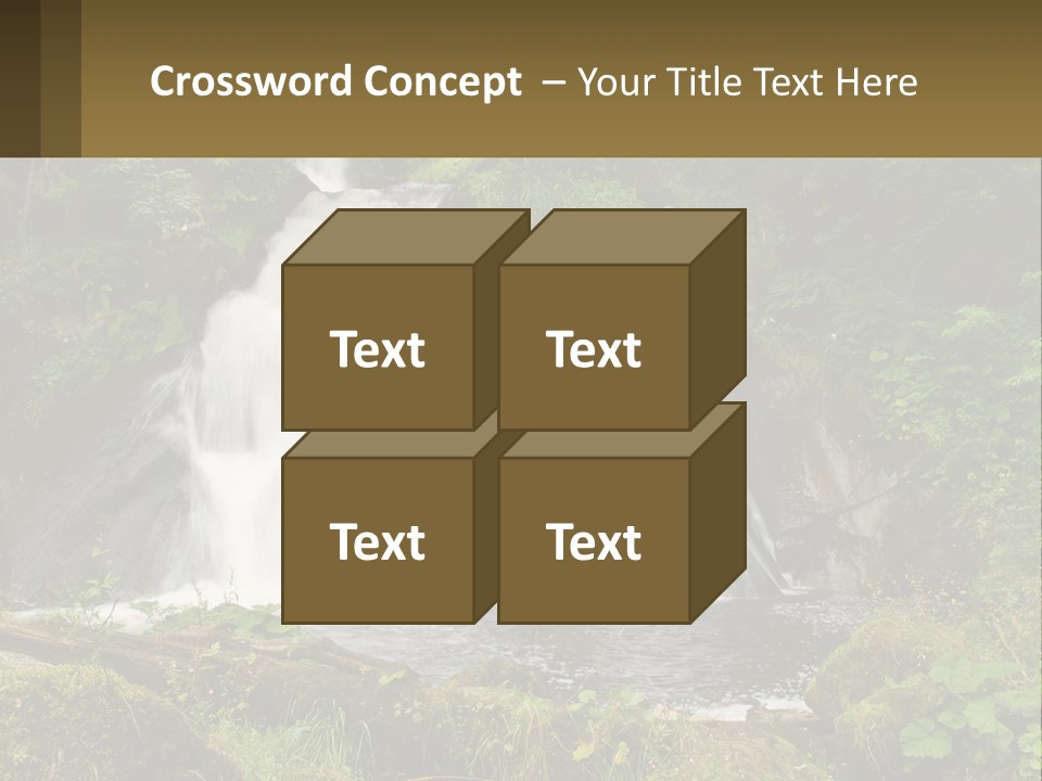 A Waterfall In The Middle Of A Lush Green Forest PowerPoint Template