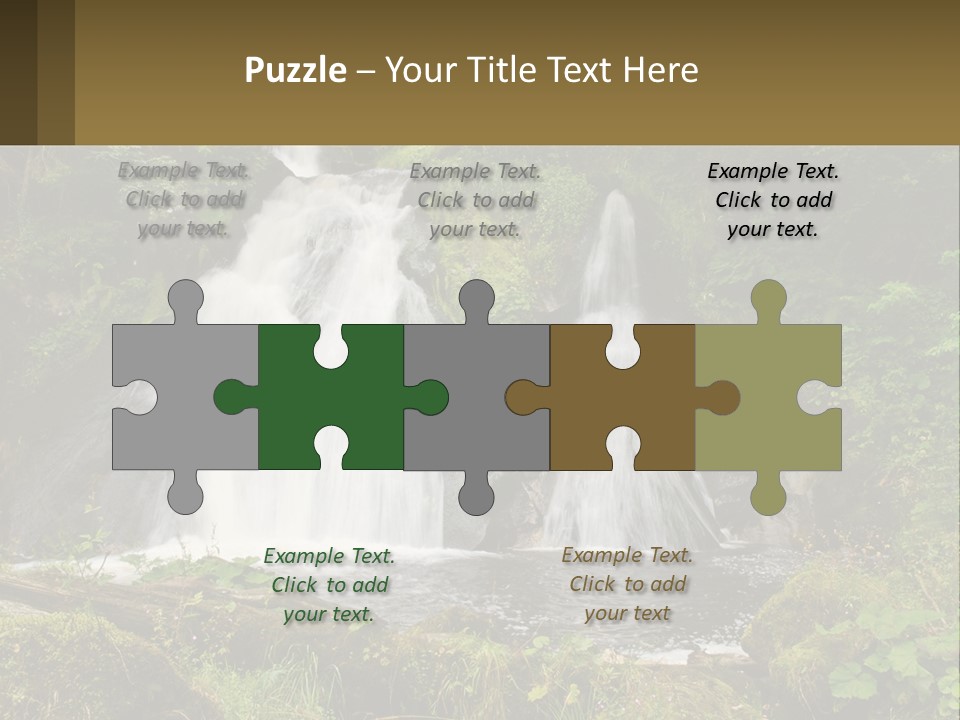 A Waterfall In The Middle Of A Lush Green Forest PowerPoint Template