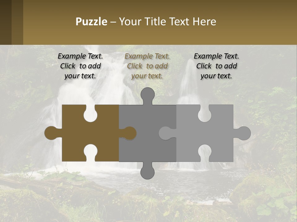 A Waterfall In The Middle Of A Lush Green Forest PowerPoint Template