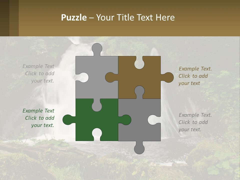 A Waterfall In The Middle Of A Lush Green Forest PowerPoint Template
