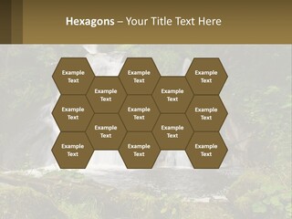 A Waterfall In The Middle Of A Lush Green Forest PowerPoint Template