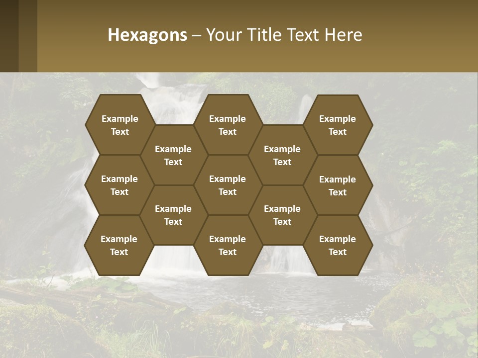 A Waterfall In The Middle Of A Lush Green Forest PowerPoint Template