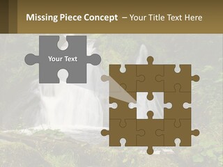 A Waterfall In The Middle Of A Lush Green Forest PowerPoint Template