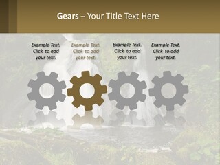 A Waterfall In The Middle Of A Lush Green Forest PowerPoint Template