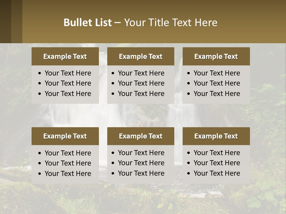 A Waterfall In The Middle Of A Lush Green Forest PowerPoint Template