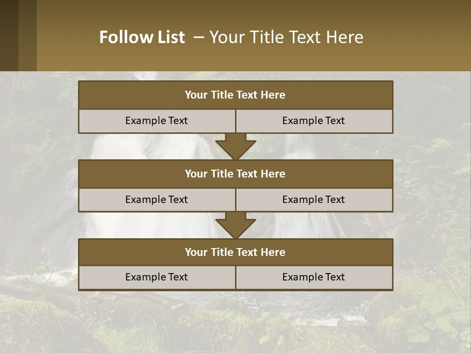 A Waterfall In The Middle Of A Lush Green Forest PowerPoint Template