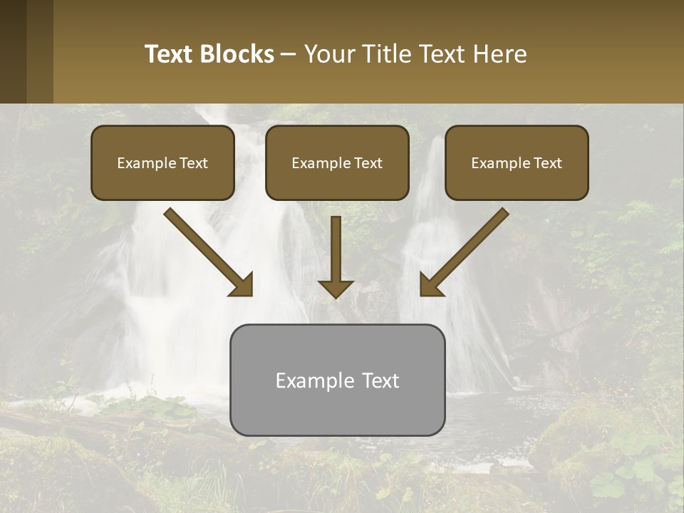 A Waterfall In The Middle Of A Lush Green Forest PowerPoint Template