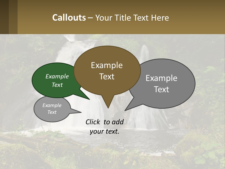 A Waterfall In The Middle Of A Lush Green Forest PowerPoint Template