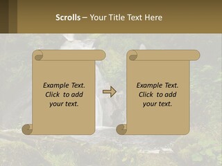A Waterfall In The Middle Of A Lush Green Forest PowerPoint Template