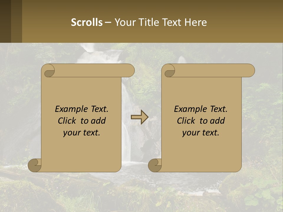 A Waterfall In The Middle Of A Lush Green Forest PowerPoint Template