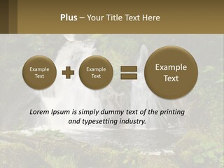 A Waterfall In The Middle Of A Lush Green Forest PowerPoint Template