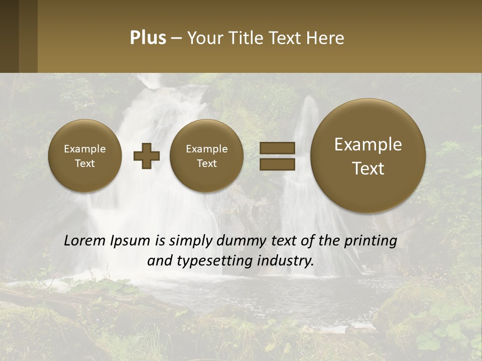 A Waterfall In The Middle Of A Lush Green Forest PowerPoint Template