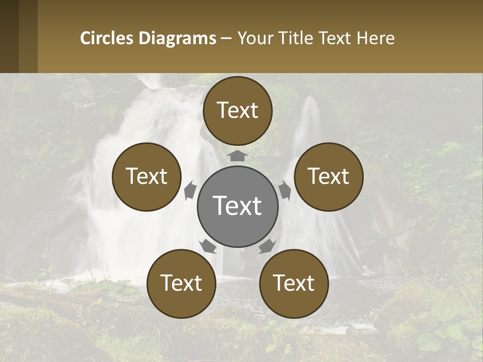 A Waterfall In The Middle Of A Lush Green Forest PowerPoint Template