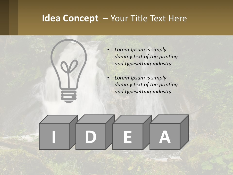 A Waterfall In The Middle Of A Lush Green Forest PowerPoint Template