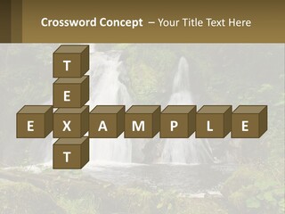 A Waterfall In The Middle Of A Lush Green Forest PowerPoint Template