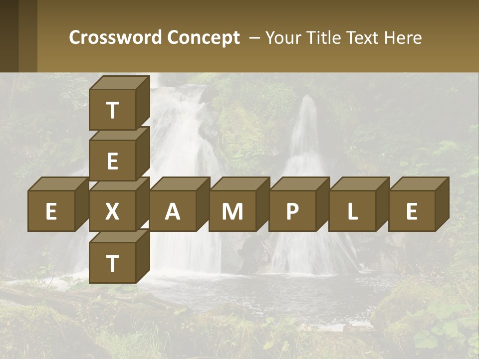 A Waterfall In The Middle Of A Lush Green Forest PowerPoint Template