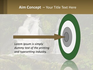 A Waterfall In The Middle Of A Lush Green Forest PowerPoint Template