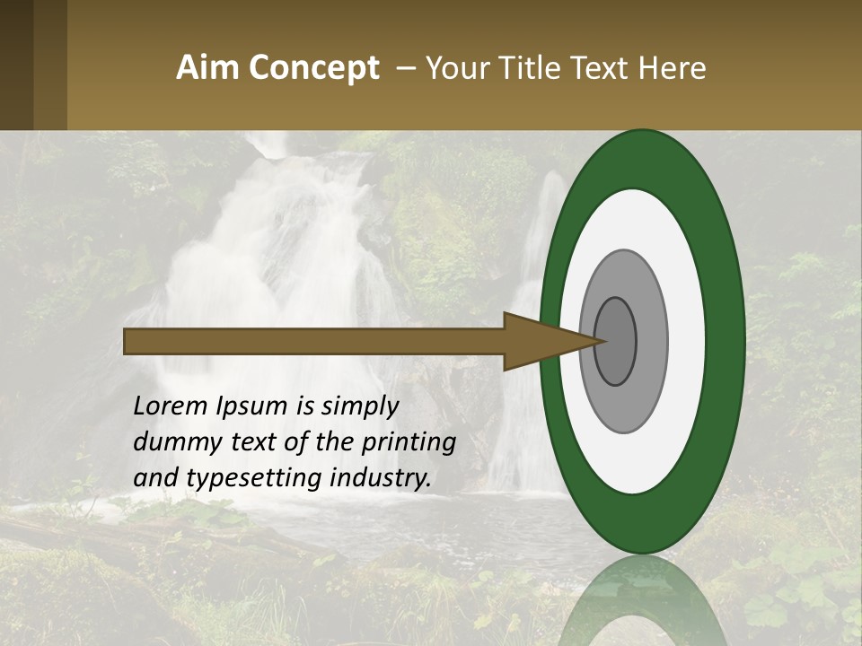 A Waterfall In The Middle Of A Lush Green Forest PowerPoint Template