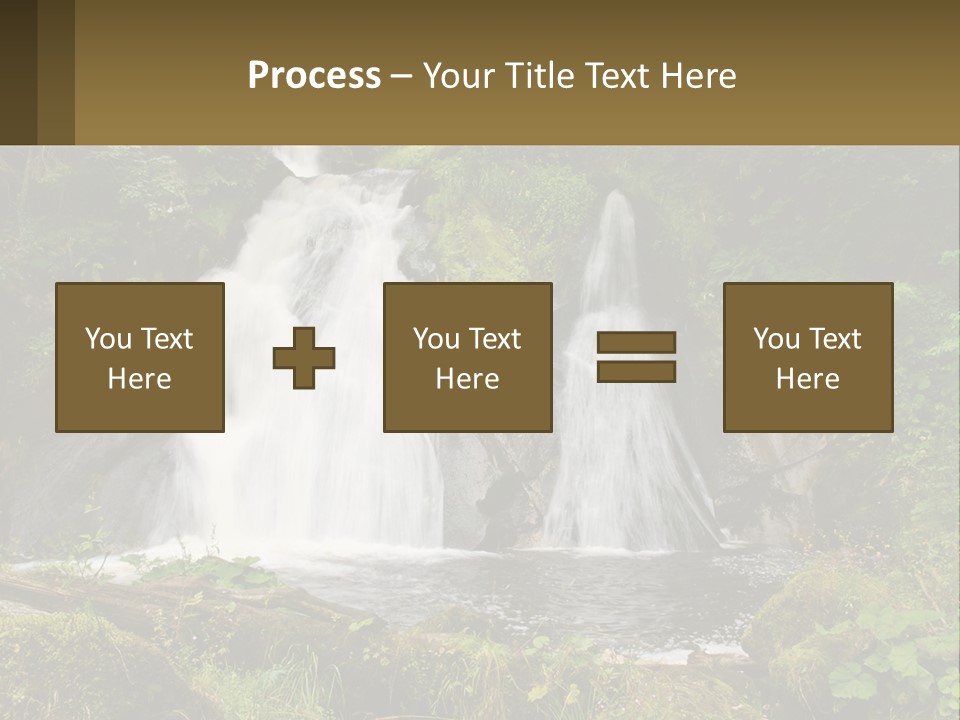 A Waterfall In The Middle Of A Lush Green Forest PowerPoint Template