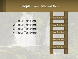 A Waterfall In The Middle Of A Lush Green Forest PowerPoint Template