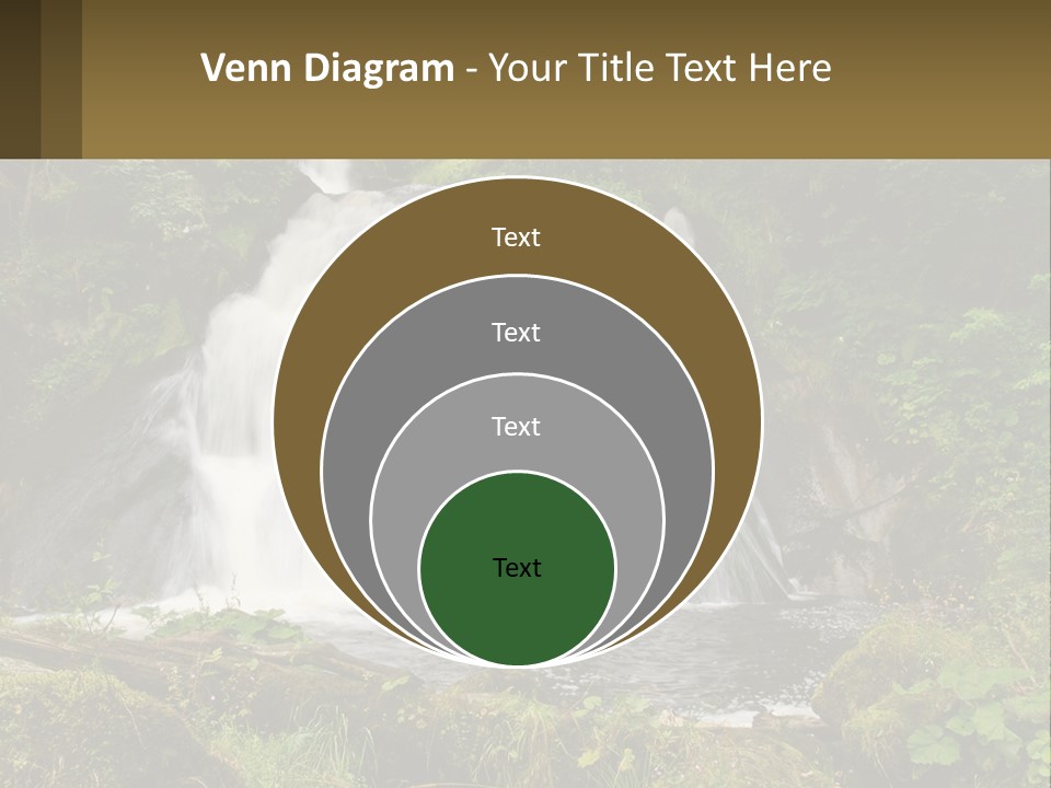A Waterfall In The Middle Of A Lush Green Forest PowerPoint Template