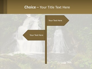 A Waterfall In The Middle Of A Lush Green Forest PowerPoint Template