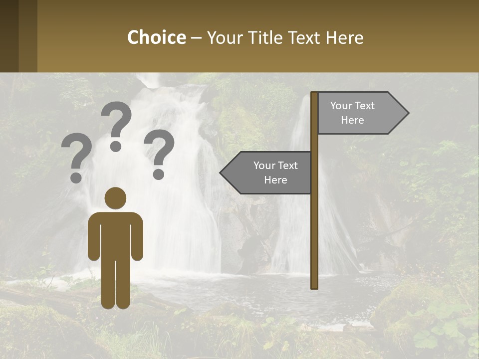 A Waterfall In The Middle Of A Lush Green Forest PowerPoint Template