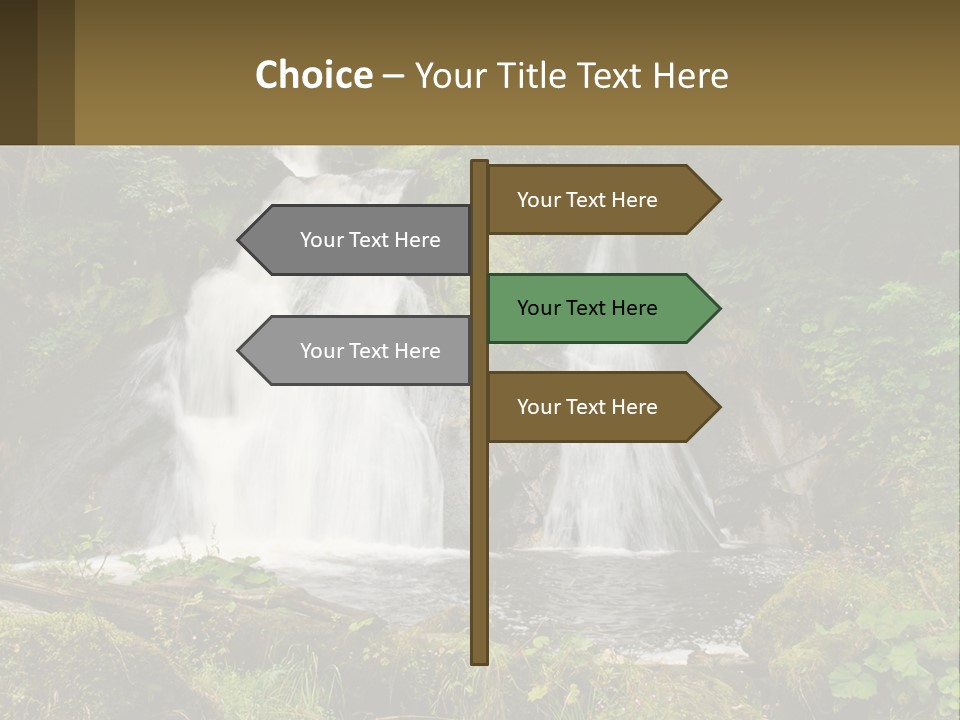 A Waterfall In The Middle Of A Lush Green Forest PowerPoint Template