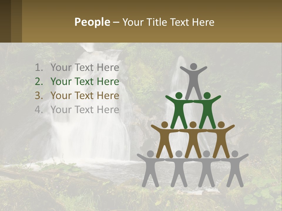 A Waterfall In The Middle Of A Lush Green Forest PowerPoint Template