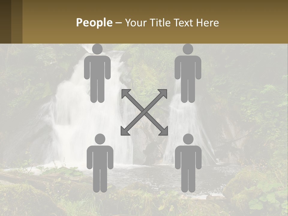A Waterfall In The Middle Of A Lush Green Forest PowerPoint Template
