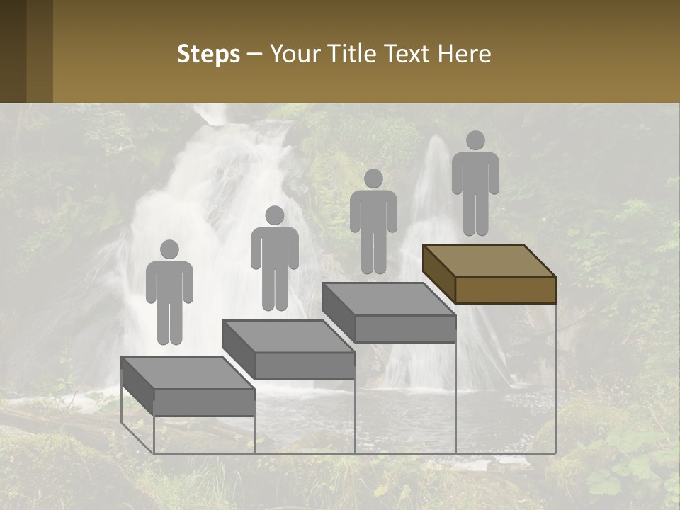 A Waterfall In The Middle Of A Lush Green Forest PowerPoint Template