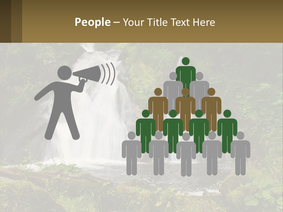 A Waterfall In The Middle Of A Lush Green Forest PowerPoint Template