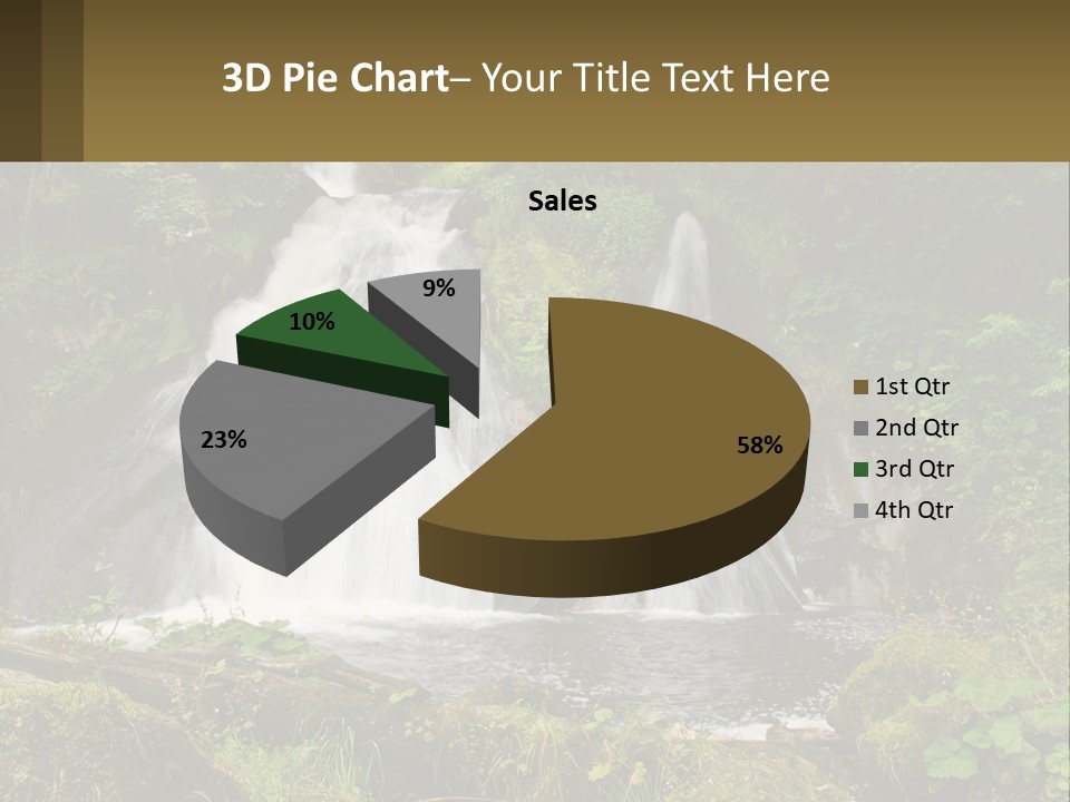A Waterfall In The Middle Of A Lush Green Forest PowerPoint Template