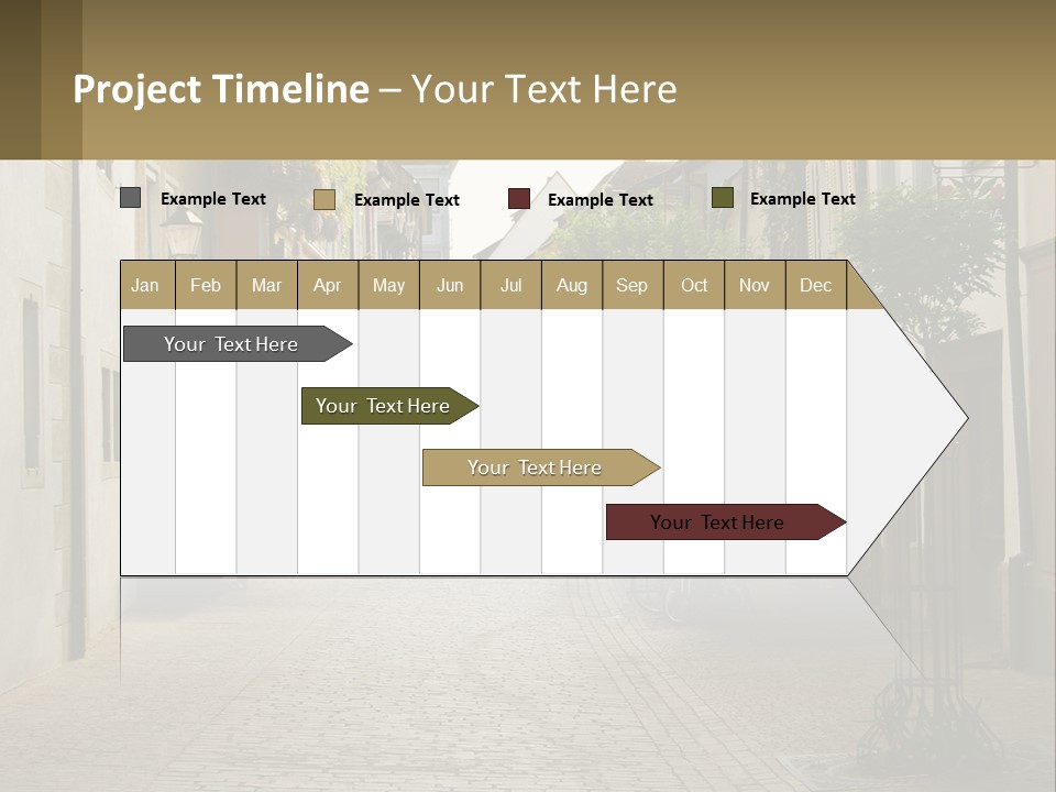 A Group Of People Walking Down A Street Next To Tall Buildings PowerPoint Template