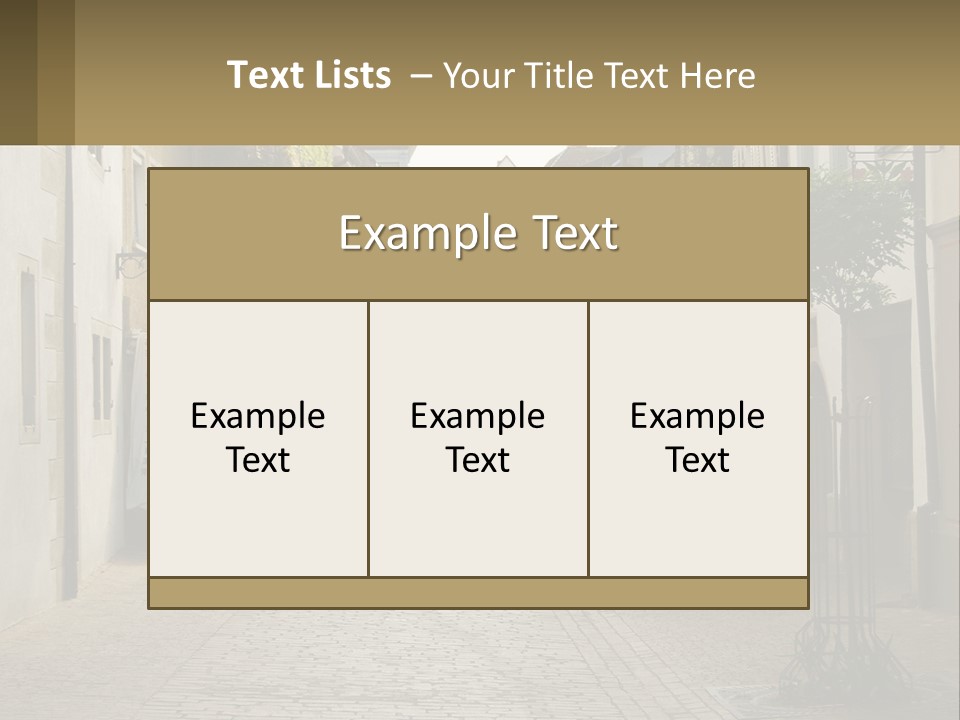 A Group Of People Walking Down A Street Next To Tall Buildings PowerPoint Template