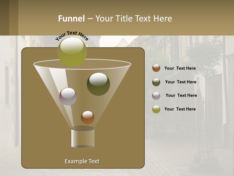 A Group Of People Walking Down A Street Next To Tall Buildings PowerPoint Template