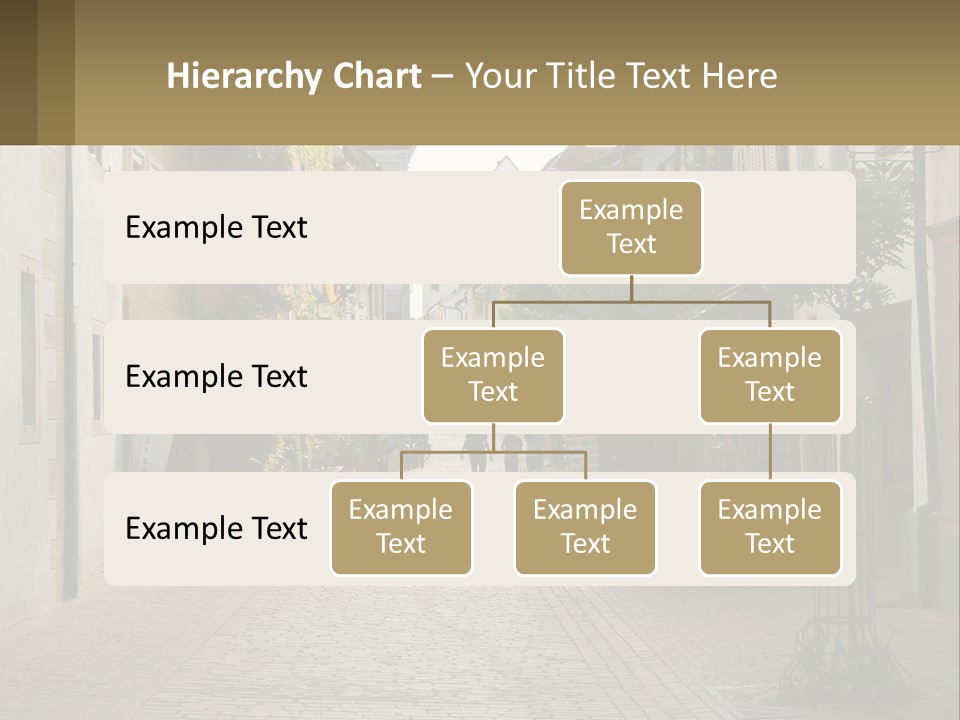 A Group Of People Walking Down A Street Next To Tall Buildings PowerPoint Template